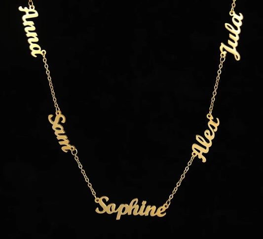 Handcrafted Custom Name Necklace for 1-8 Names