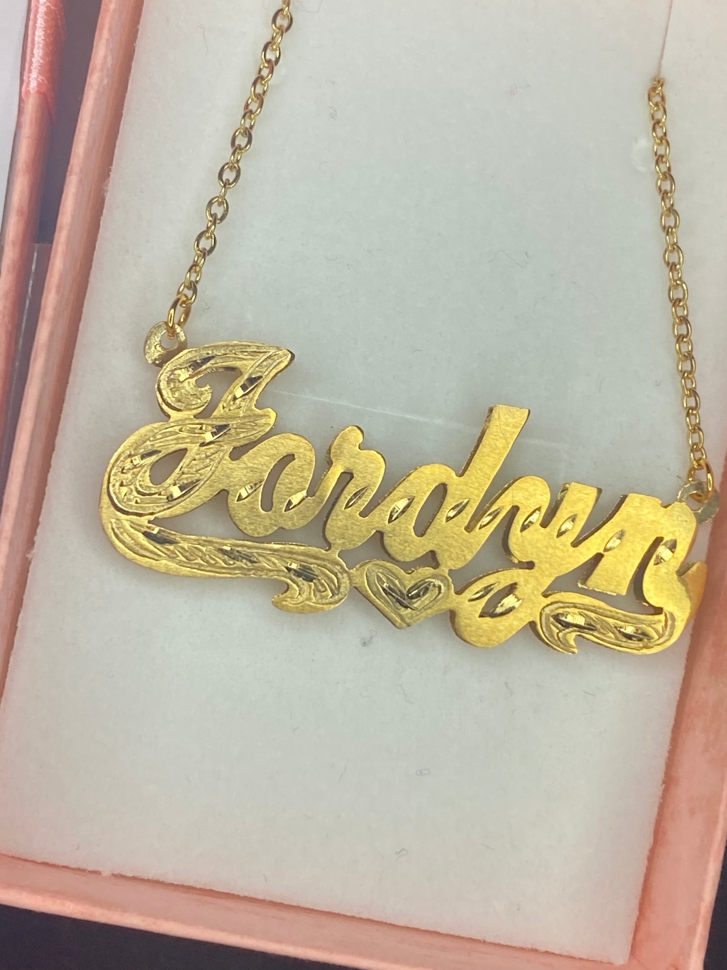 Beautiful 14K Gold Plated 3D Name Necklace - Customized Jewelry for Women - Free Personalization - Great for Birthdays, Anniversaries, and Valentine's Day