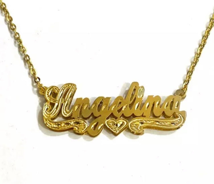 Beautiful 14K Gold Plated 3D Name Necklace - Customized Jewelry for Women - Free Personalization - Great for Birthdays, Anniversaries, and Valentine's Day